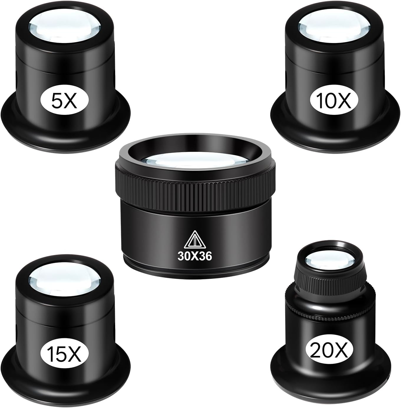 Eye Piece Magnifier - 5-teiliges Juwelier-Lupe-Set, tragbare Augenlupe mit 5X