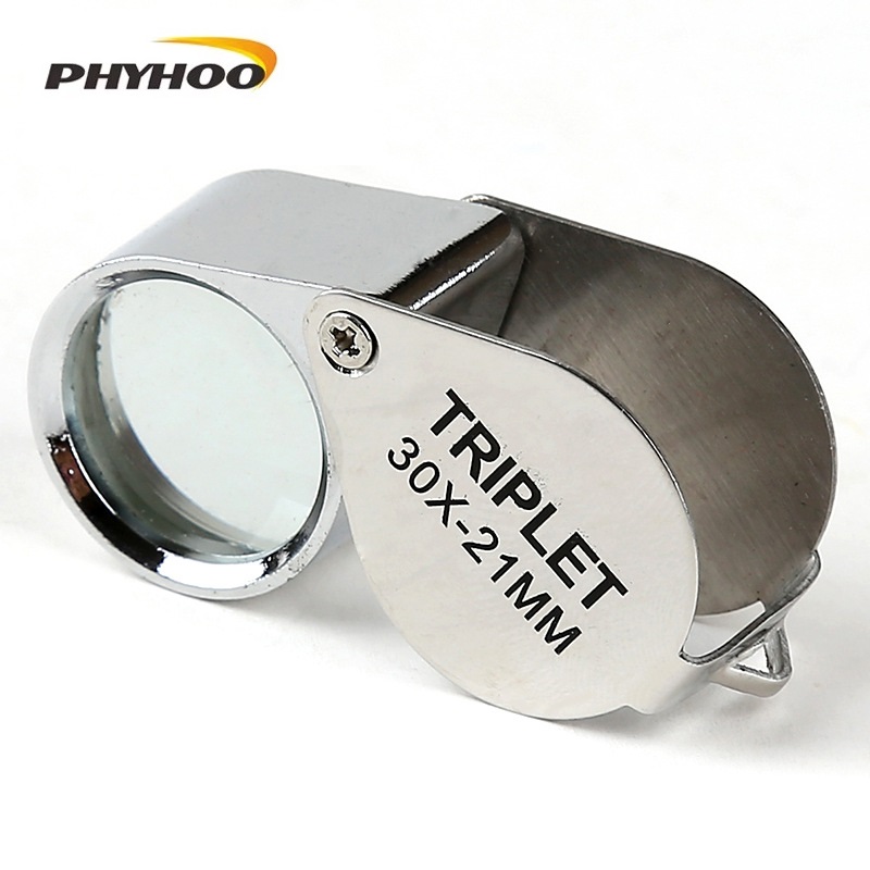 Eye Piece Magnifier - PHYHOO 21mm Dreifachlinsenlupe 10/20/30x Juwelier-Diamantlupe Vergrößerungsglas