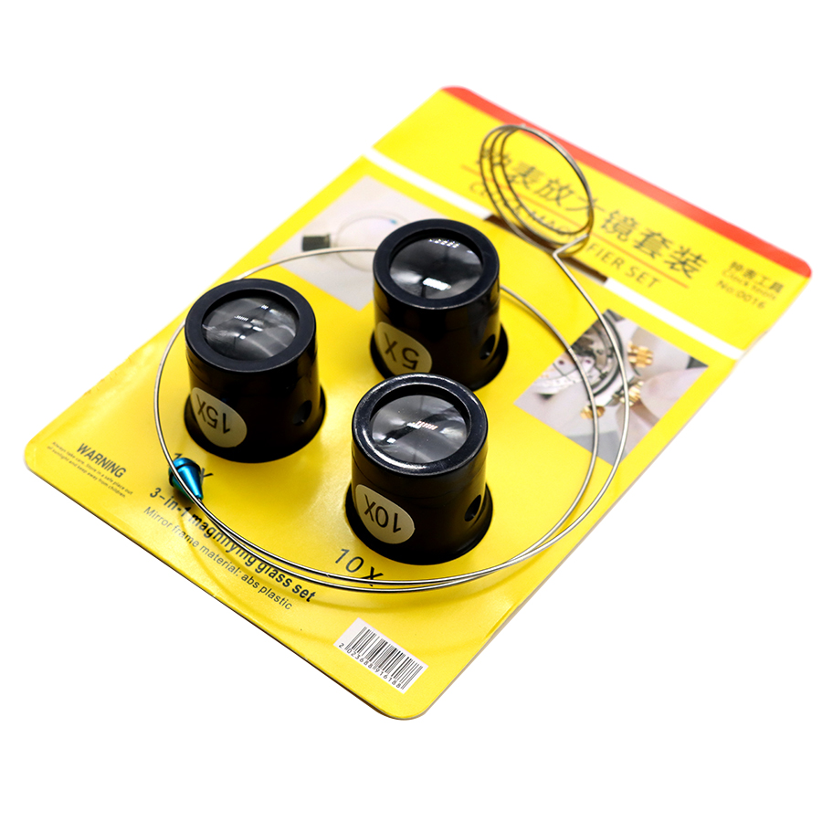 Eye Piece Magnifier - Uhrenreparaturwerkzeuge, Uhrenwerkzeuge, Boutique 3-in-1-Lupe, Augenmasken-Set, Zoll-Spiegel