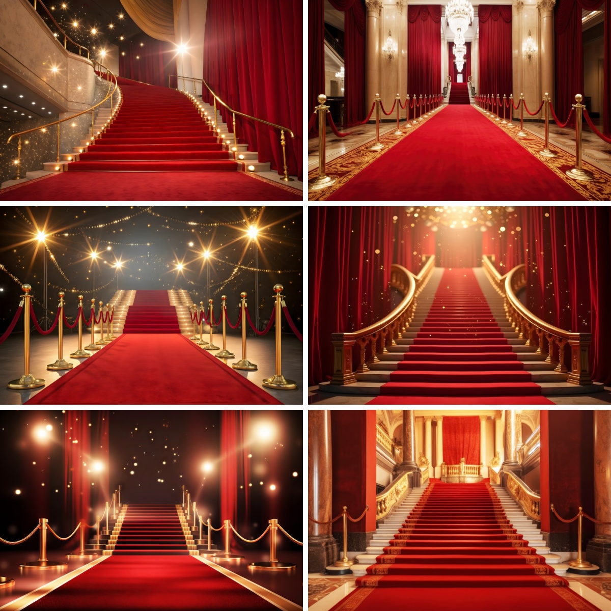 Photography Awards - Roter Teppich Themen-Hintergrund-Kollektion Goldene Luxus-Szene mit